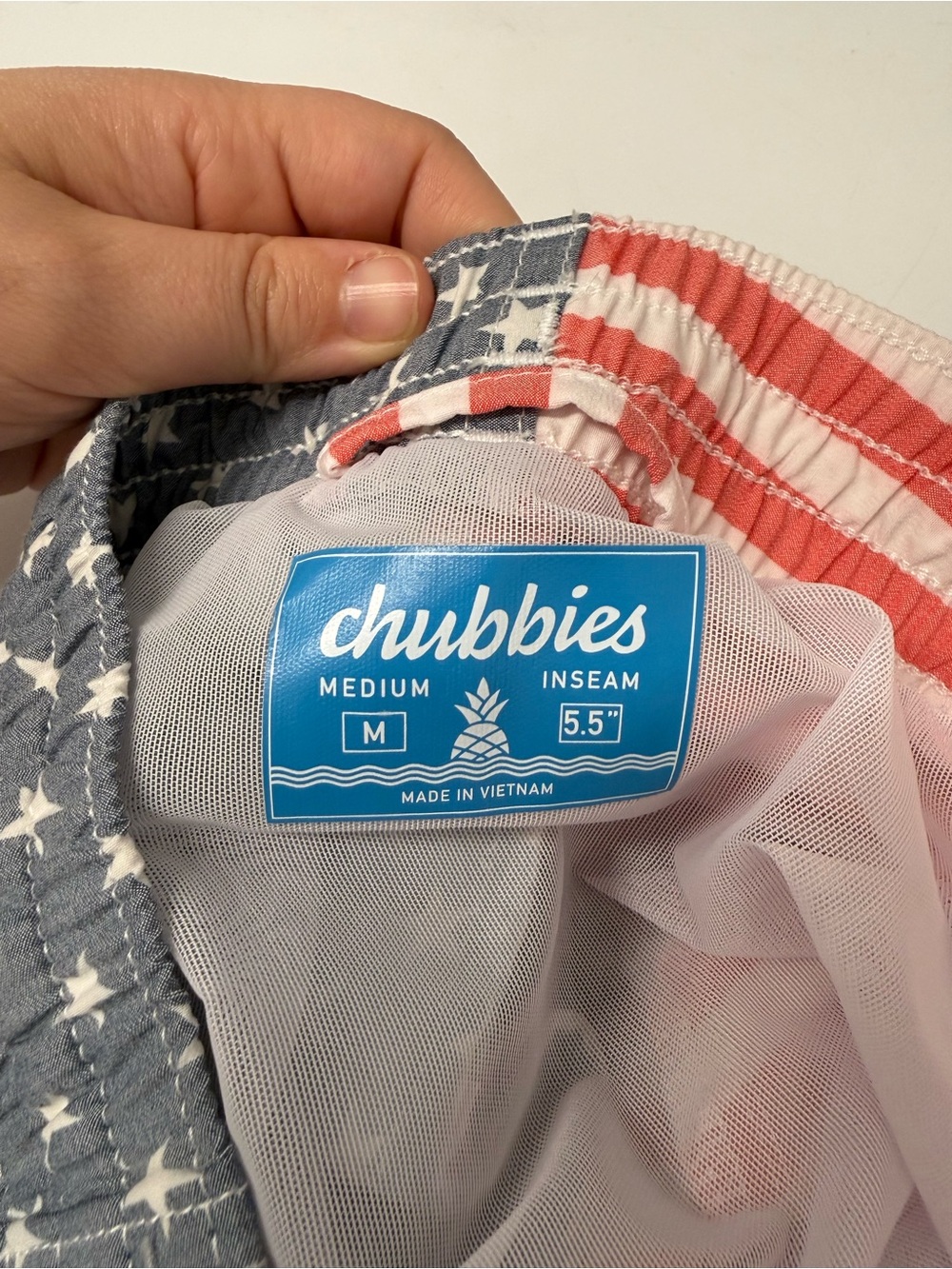 chubbies Red & Blue Stars Stripes Swim Trunks - Picture 7 of 8